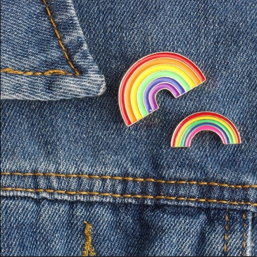 SET OF 2 RAINBOW ENAMEL PIN SET